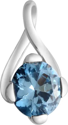 Zdjęcie produktu dla Wisiorek z srebra próby 925, 1,8 cm, biały kryształ i niebieski, 360240761-1