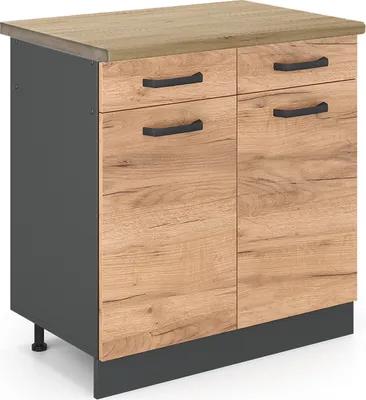 Zdjęcie produktu dla Szafka dolna do kuchni Vicco R-Line Złoty dąb energetyczny 80 cm , BP Dąb, Model 45713