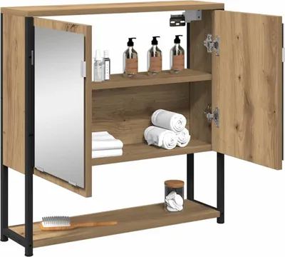 Produktbild von "im Sonderangebot"Spiegelschrank Modernes Design - Badezimmerschrank Badmöbel - Artisan-Eiche 60x16x60 cm Holzwerkstoff DEMöbel 3056688