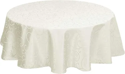Produktbild von EUGAD Edel Tischdecke Seidenglanz, Abwaschbar&Bügelfrei, Rund 160 cm Creme