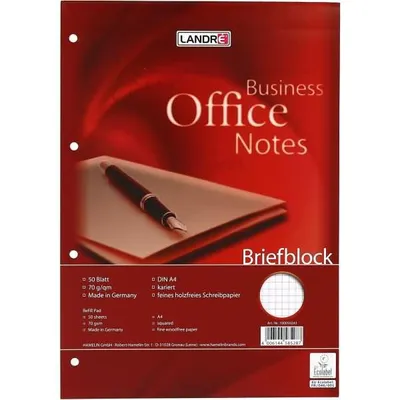 Obrázok produktu pre LANDR Briefblock "Business Office Notes", DIN A4, kariert