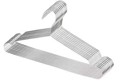 50 Metall-Kleiderbügel, Edelstahl, 42 cm, platzsparend