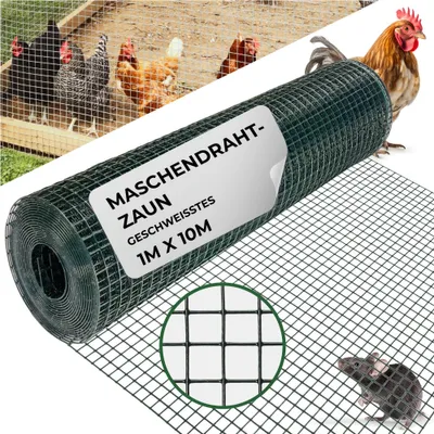 Produktbild von Geflecht GARDEN PVC, 1000/16x16/1,2 mm, grün, RAL 6005, viereckig, Garten, Tierhaltung, Packung 10 m