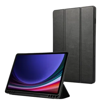 Produktbild von Schutz Tablet Hülle für Samsung Galaxy Tab S9 3-Fold Klapp Tasche Cover Case, Farbe:Schwarz