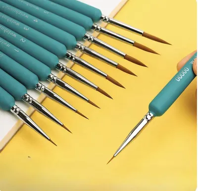 Produktbild von CHPN - Pinsel - Pinsel - Pinselset - 10-teilig - Farbset zum Malen - Pinselset - Dünne Pinsel - Pinsel - Malen mit Acryl- und Ölfarbe - Malzubehör - Basteln