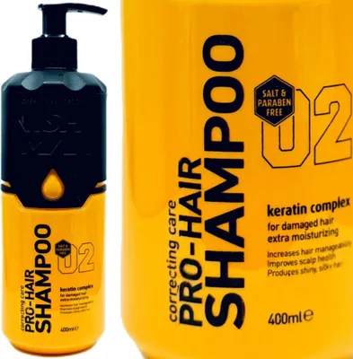 Two bottles of Nishman Pro-Hair Shampoo are shown side-by-side against a white background.