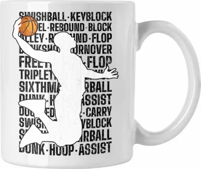 Produktbild von Trendation - Basketball Spieler Tasse Geschenk Basketball-Trainer Coach Geschenkidee (Weiß)