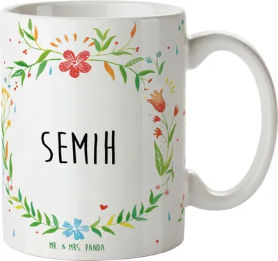 Produktbild von Mr. & Mrs. Panda Kaffeetasse Semih - Geschenk, Tasse, Kaffeebecher, Motivtasse, Pott, Keramiktasse, Becher