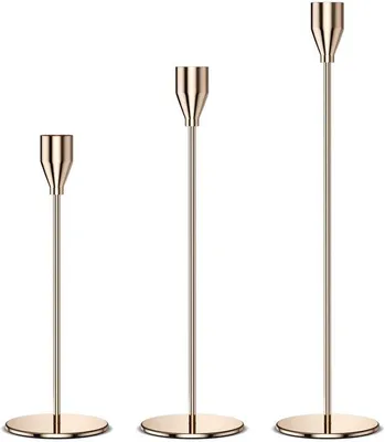 Immagine prodotto di Set di candelieri in metallo, 3 pezzi, 33 cm, decorazione