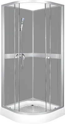 Produktbild von Kerra Classic Grey 79x79 Duschkabine mit Duschset, Duscharmatur und Duschwanne, 4mm ESG Sicherheitsglas, Frontscheiben transparent, Heckscheiben grau