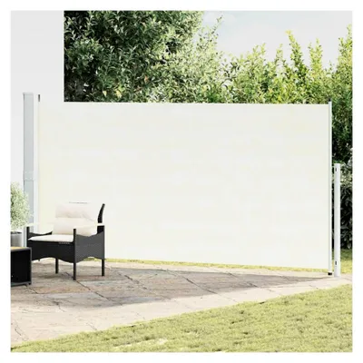 Produktbild von Ausziehbare Seitenmarkise 180x500 cm Creme, Balkonmarkise wasserdicht für Terrasse, Garten und Café