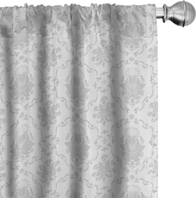 Produktbild von ABAKUHAUS Grau Vorhänge, Gardinen, Klassische Viktorianische Blumenmuster Tulpen Nostalgische Romantische Moderne Im Vintage, 2 Stück 75 x 175 cm, Grau