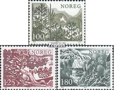 Produktbild von Briefmarken Norwegen 1977 Mi 744-746 (kompl.Ausg.) gestempelt Bäume