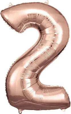 Produktbild von Riethmueller|amscan Grosse Zahl 2 Rosé Gold Folienballon N34 50 cm x 88 cm