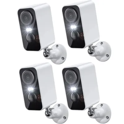 Obrázek produktu pro venkovní sledovací kamera WLAN s 3MP baterií, 2,4GHz WiFi, noční vidění, obousměrný zvuk, dlouhá pohotovostní doba a bezdrátové připojení 4ks