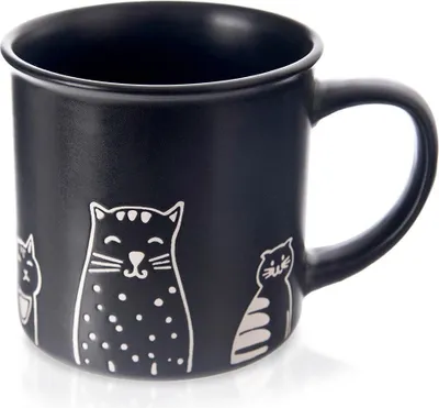 Image de Tasse en céramique 500ml, chats noirs, micro-ondable