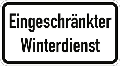 Produktbild von Verkehrsschild VZ2008, Eingeschränkter Winterdienst, Alu, RA1, 600x330 mm