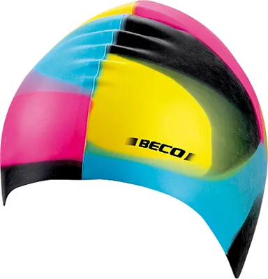 Image de Bonnet de bain Beco | Silicone | Noir/multicolore