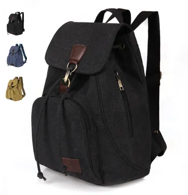 Produktbild von Canvas Rucksack für Frauen - Vintage Outdoor und Schultasche