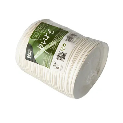 Produktbild von 50 Deckel für Suppenbecher, Zuckerrohr pure Ø 10 cm weiss