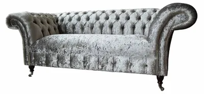Zdjęcie produktu dla Chesterfield Design Sofa Couch 2 Sitzer Polster Grau Sofas Couchen
