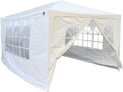 Obrázek produktu pro Zahradní pavilon SASKA GARDEN 3x4x2,5 m - Bílý - Robustní párty stan pro zahradu a terasu