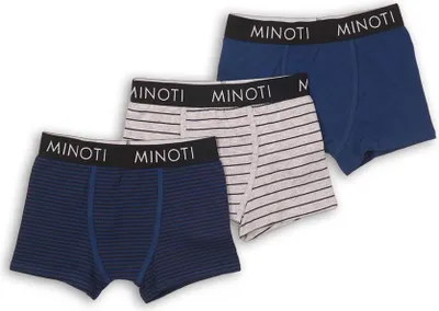 Produktbild von Minoti 3er Pack Boxershorts grau blau 7-8 y
