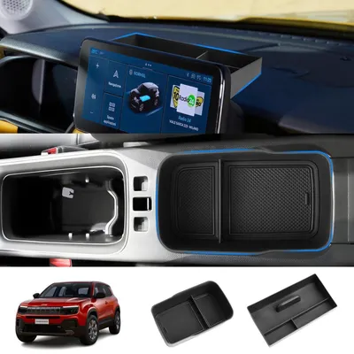 Productafbeelding van Organizer set 2-in-1 voor de JEEP Avenger 2024 2025 (armleuningbox + beeldschermhouder)