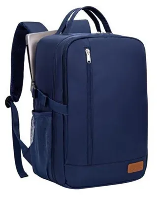 Image de Sac à dos de voyage, bagage à main, 40x28x20 cm, bleu. Compartiment pour ordinateur portable, idéal pour les voyages en avion