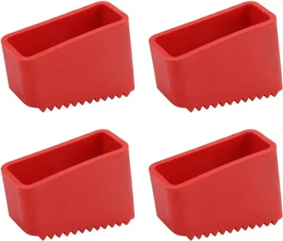 Four red ladder foot covers are arranged in a two-by-two grid on a white background.