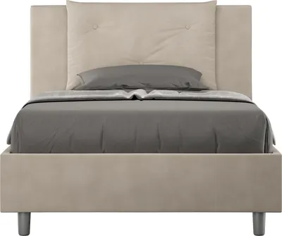 Produktbild von ITYHOME - Gepolstertes Bett mit Bettkasten 120x210 mit Mikrofaserbezug Sandfarbe Appia