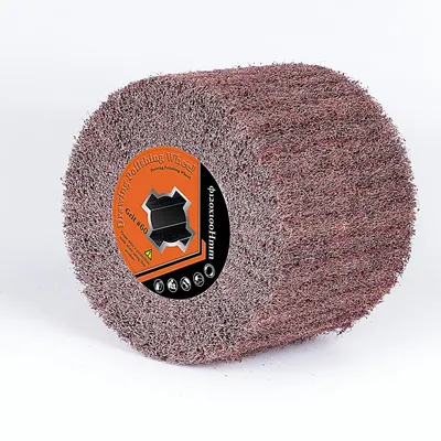 Produktbild von 60# Schleifwalzen Bürste für Satinierer, Aluoxid-beschichteten+PA-Fasern, 12x10cm Polierbürste Schleifrolle Schleifen Renovierung zur Holz Metall Stei