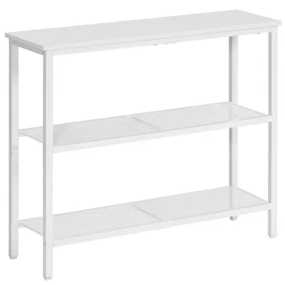 Imagen del producto de Mesa consola - Estrecha - 75 x 24 x 75 cm - Blanca - Mesa auxiliar para entrada y salón