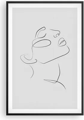 Produktbild von Gerahmtes Poster - Schwarzer Rahmen - Stück Linear Gesicht - 61x91,5 cm - Wand Bild - Wanddeko - Wandbilder - Kunstposter - Wandposter - Bilderrahmen - Bilder - Kunstdruck - P2BPA61x91-4823