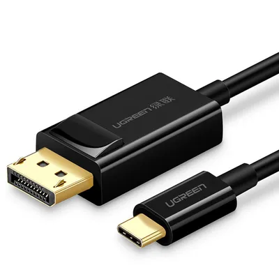 Image de Câble vidéo Ugreen MM139 USB Type-C mâle vers DisplayPort mâle, 1,5 m, résolution maximale 4K UHD 3840 x 2160 à 60 Hz, Noir
