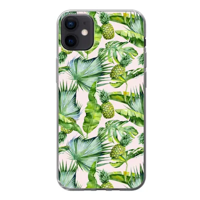Produktbild von MuchoWow® Handyhülle Schutzhülle Hülle für iPhone 12 mini Blätter - Ananas - Muster Silikon Softcase Handy Hülle - Bild