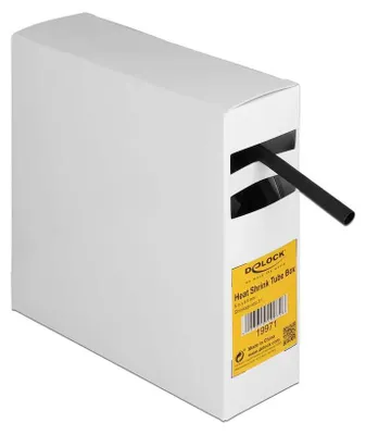Productafbeelding van Delock krimpkousdoos, met binnenkantlijm, krimpverhouding 3:1, 5 meter x 6,4 mm, zwart
