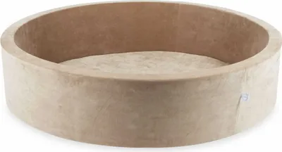 Image de Piscine à balles 130x30 Velours doux beige foncé - Sans balles / Sans balles