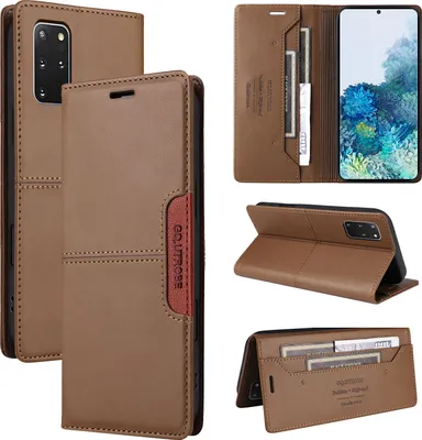 Produktbild von Handyhülle für Samsung Galaxy S20+/S20 Plus 5G Hülle, Leder Flip Wallet Kartenfach Stand Schutzhülle Braun