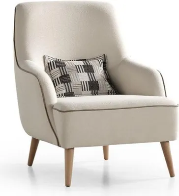 Immagine prodotto di Poltrona tessile soggiorno design bianco moderna comoda elegante