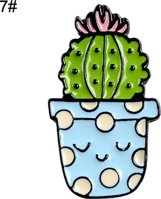 Produktbild von Uni niedliche Cartoon-Kaktus-Sukkulenten-Emaille-Pflanzen-Brosche, Anstecknadel, Schmuck, Geschenk-7#