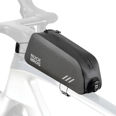 Produktbild von ROCKBROS 0,9L Oberrohrtasche Wasserdicht Fahrrad Rahmentasche mit Drehknopf-Verschluss für MTB, Rennrad Schwarz