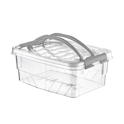 Produktbild von Aufbewahrungsbehälter Aufbewahrungsbox Transparentbox Kunststoffbox Klappbox Plastikbox mit Griffen 5L