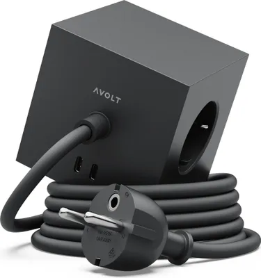 Obrázek produktu pro AVOLT - Carregador AC Square 1 (1,8 m stockholmská černá)