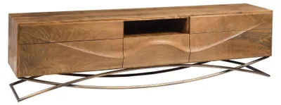 Immagine prodotto di Elegante consolle marrone in legno e metallo
