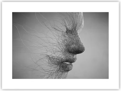 Produktbild von Poster - Poster ohne Rahmen - Gesicht Grafiken Fäden - 40x30 cm - Wand Bild - Wanddeko - Wandbilder - Kunstposter - Wandposter - Bilder - Kunstdruck - Wanddekoration - Wandbild - P2XAA40x30-4324