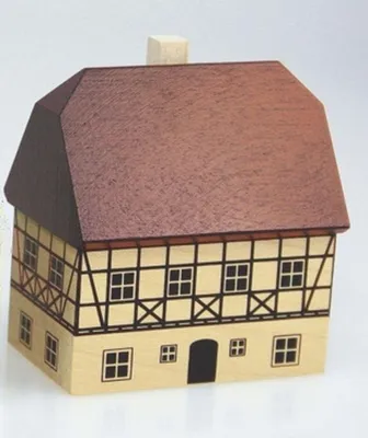 Produktbild von Tischdekoration Holzhaus Fachwerk natur Höhe 6cm NEU