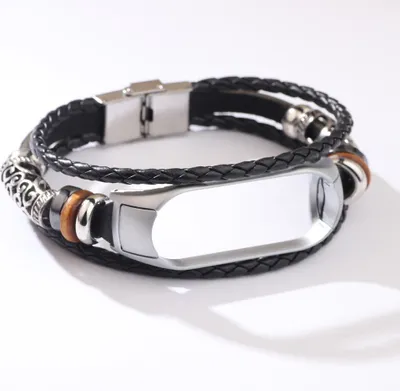 Produktbild von INF Xiaomi Band 7 Armband: Lederarmband mit Metallrahmen