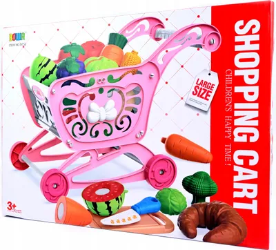 Zdjęcie produktu dla Wózek Sklepowy Warzywa Do Zabawy Do Krojenia Sztuczne Jedzenie