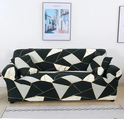 Produktbild von ele ELEOPTION Sofa Überwürfe Sofabezug Stretch elastische Sofahusse Sofa Abdeckung in Verschiedene Größe und Farbe (3 Sitzer für Sofalänge 170-220cm, geometrisch B)